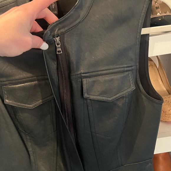 BCBG Maxazria real leather dress the front size XXS - Picture 3 of 4